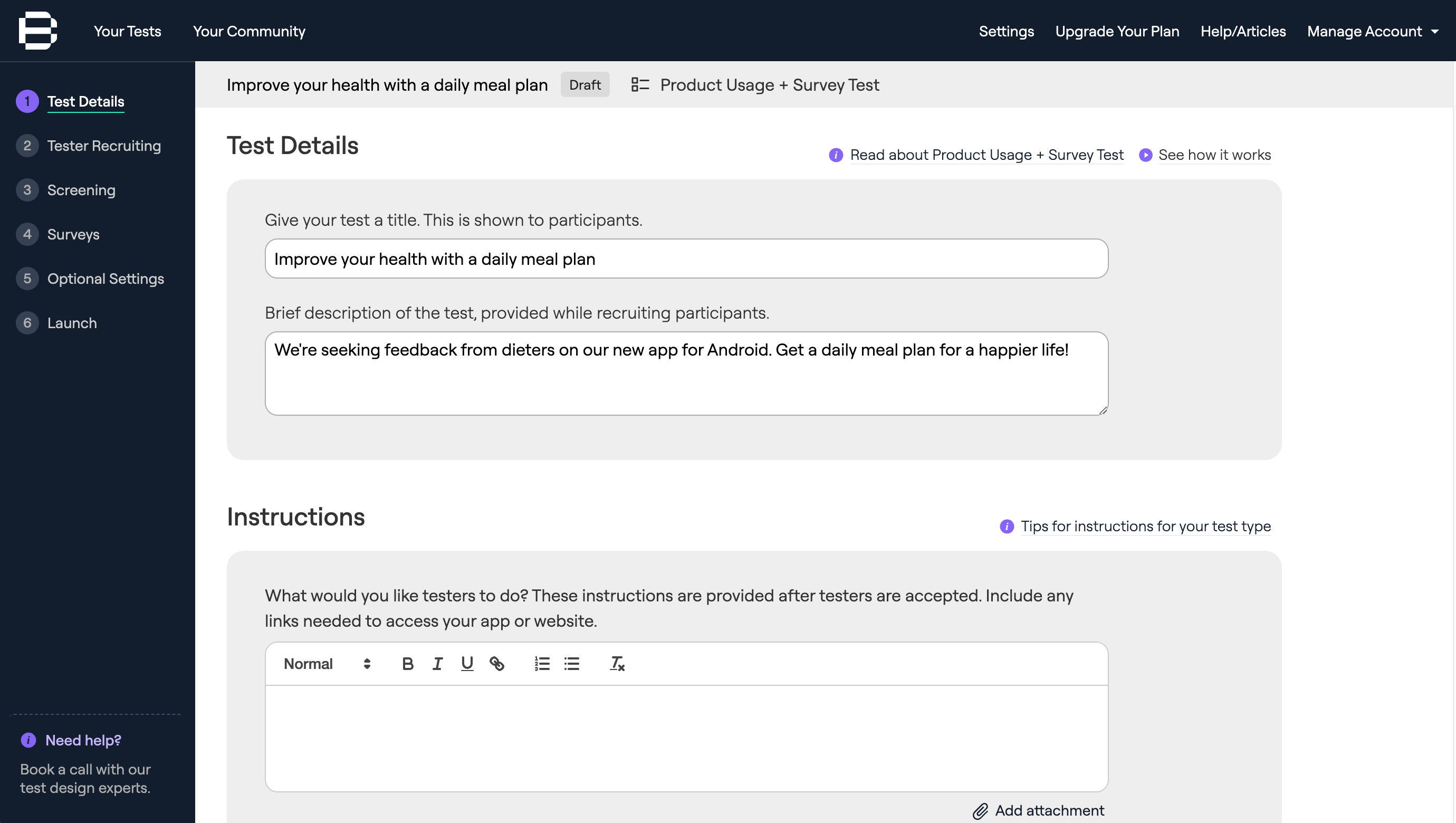 Product survey demo video